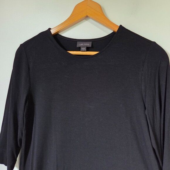 EUC J JILL BLACK CREW NECK SOFT 3/4 SLEEVES MINIMALIST TOP SIZE SMALL - Picture 9 of 13